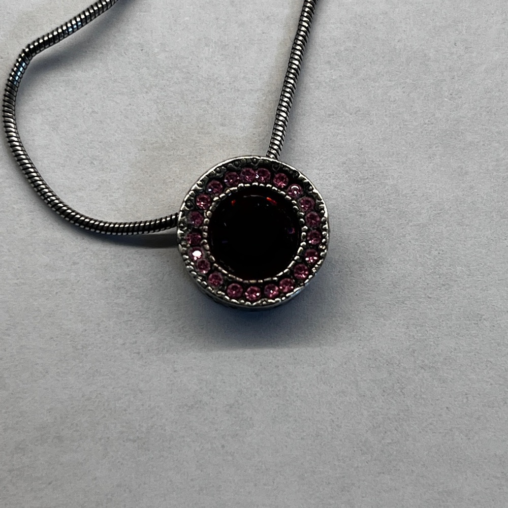 Patricia Locke Pink And Purple Crystal Pendant Necklace - Picture 6 of 9